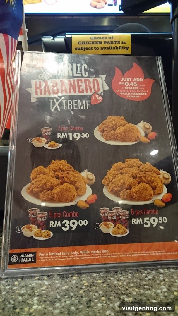 Chicken Menu Display