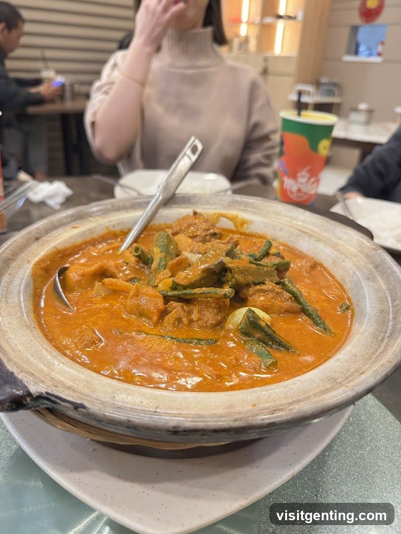 Restaurant Interior with Curry Dish