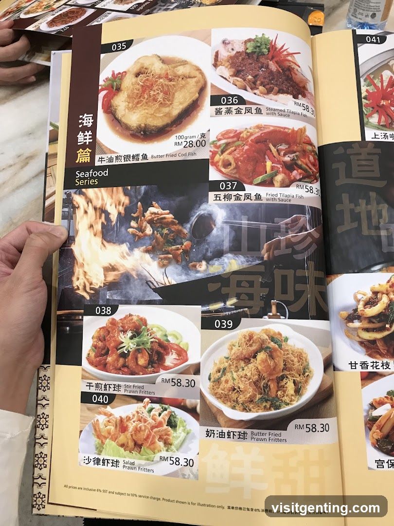 Seafood Series Menu Page
