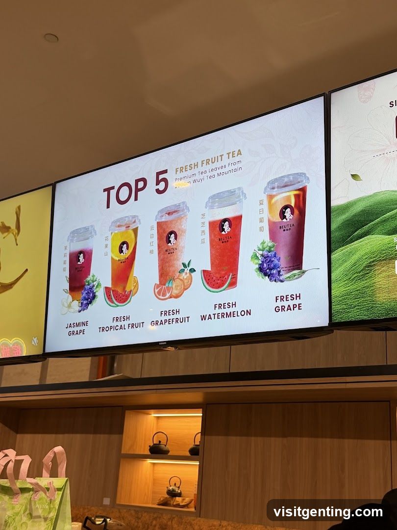 Digital Menu Display in Store Interior