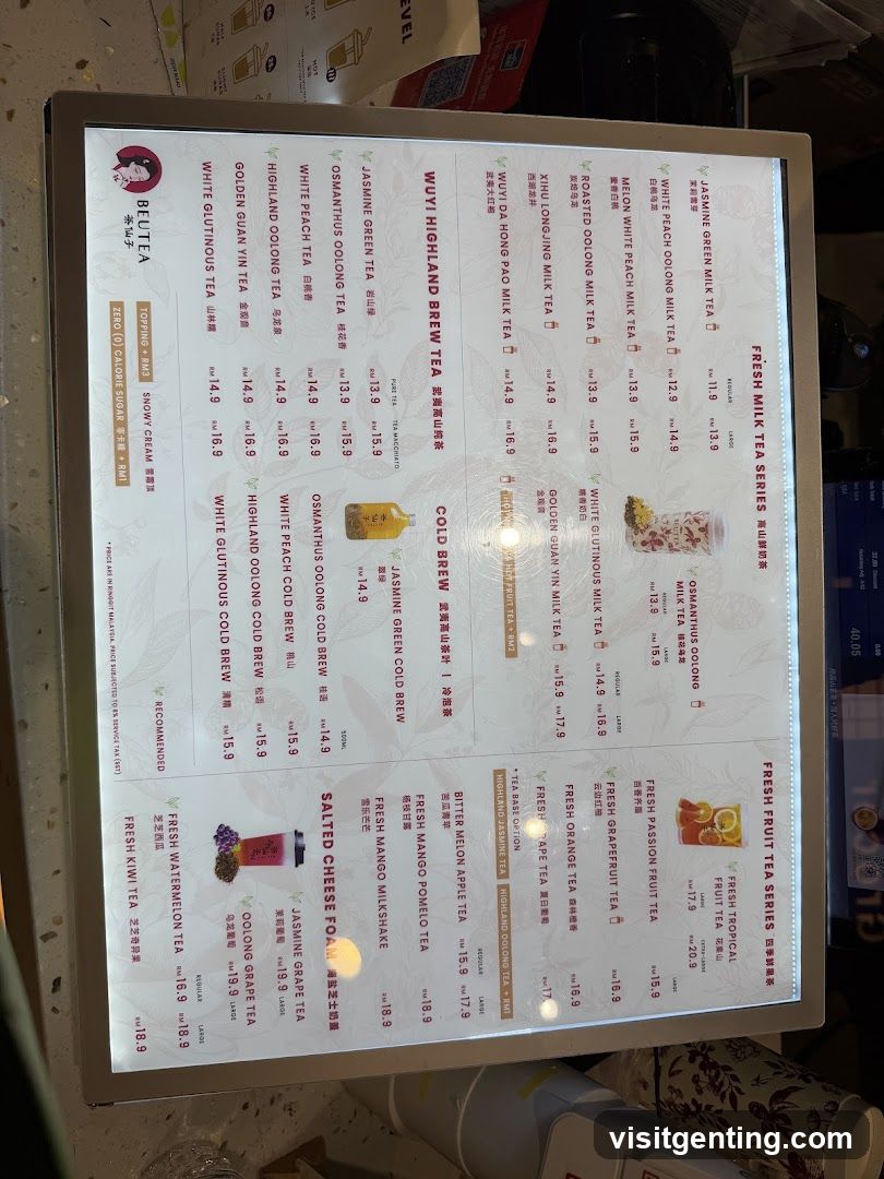 Befu Tea Menu