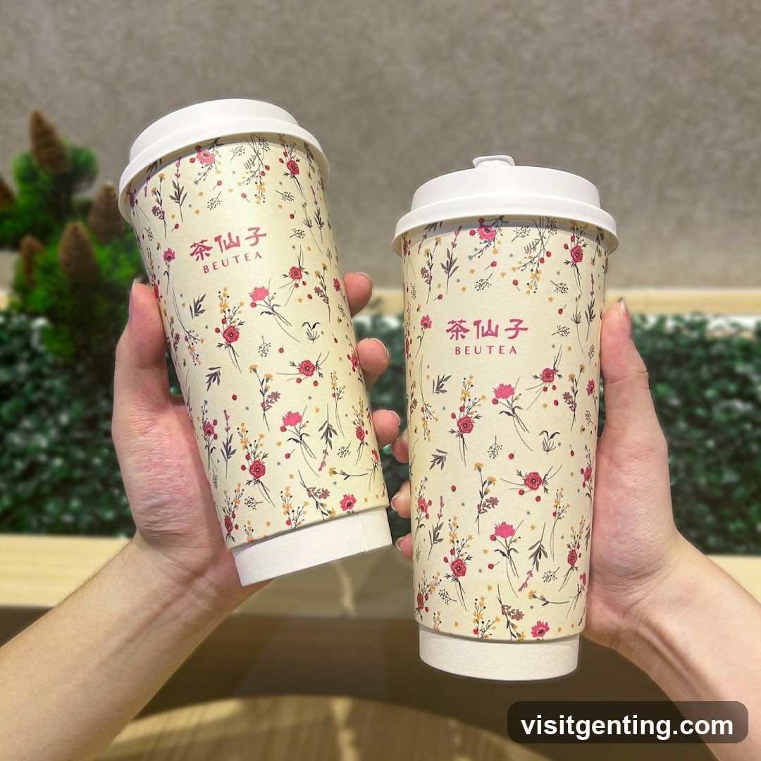 Two Beutea Tea Cups Held in Hands
