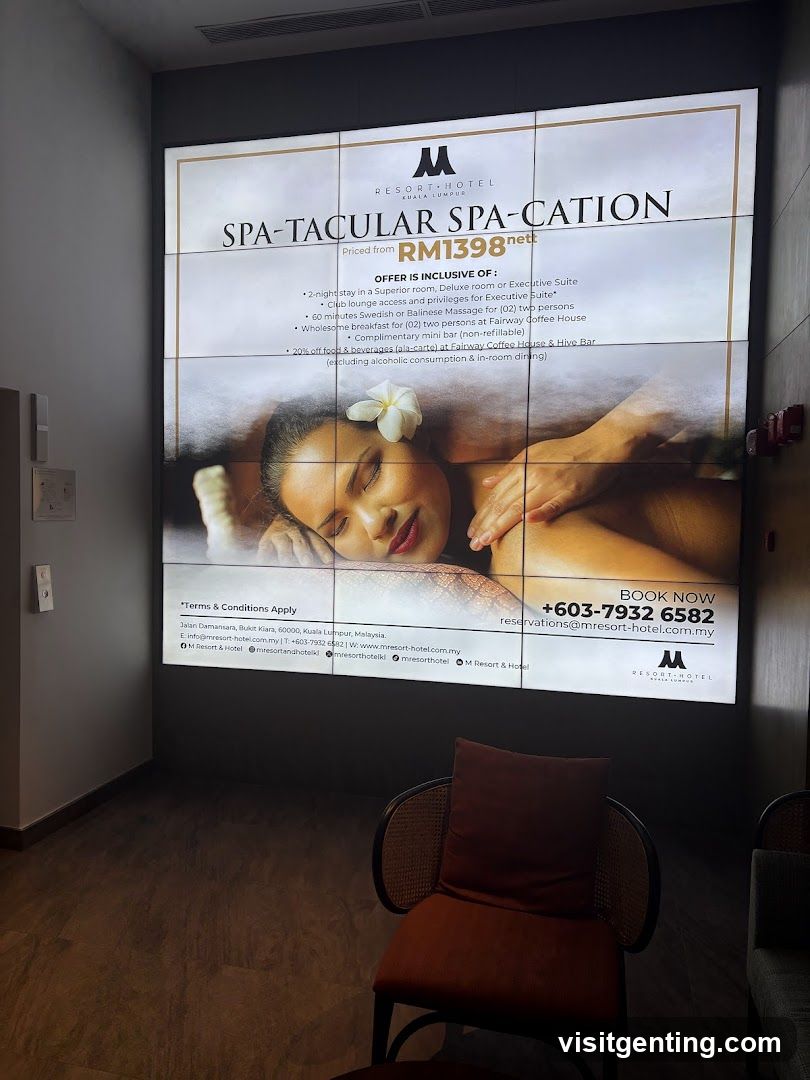 M Resort Hotel Kuala Lumpur Spa Promotion Display