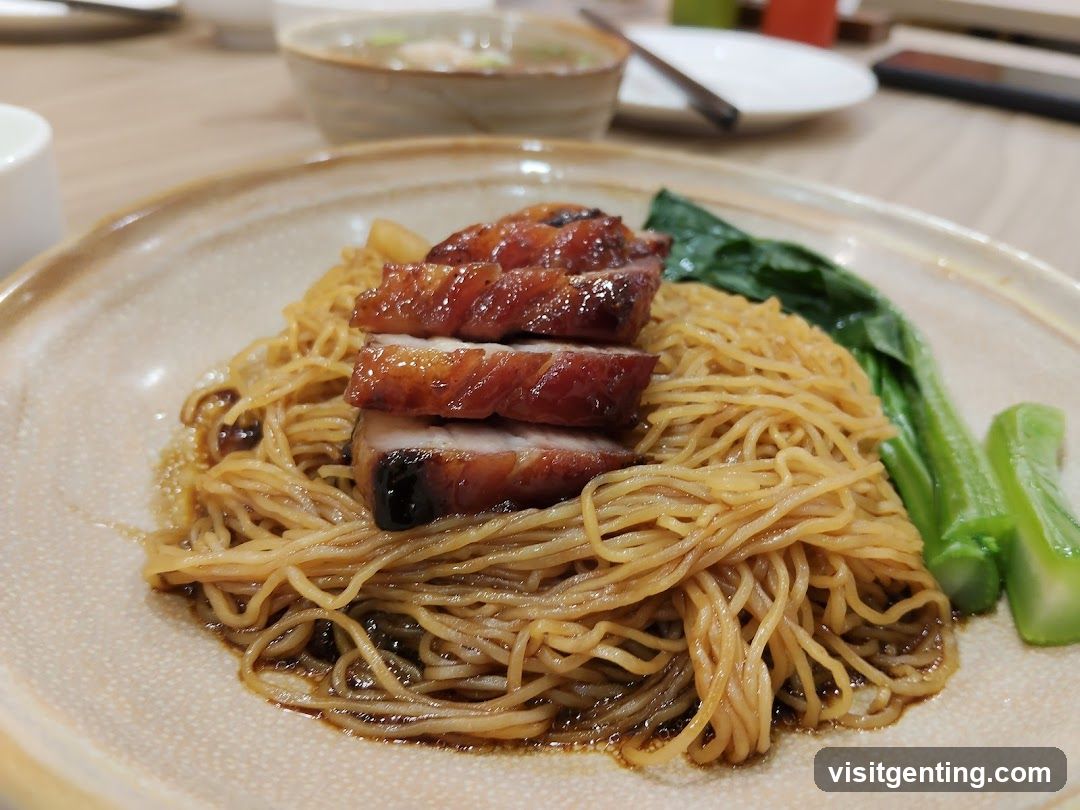 Dining Table with Noodles and Meat
