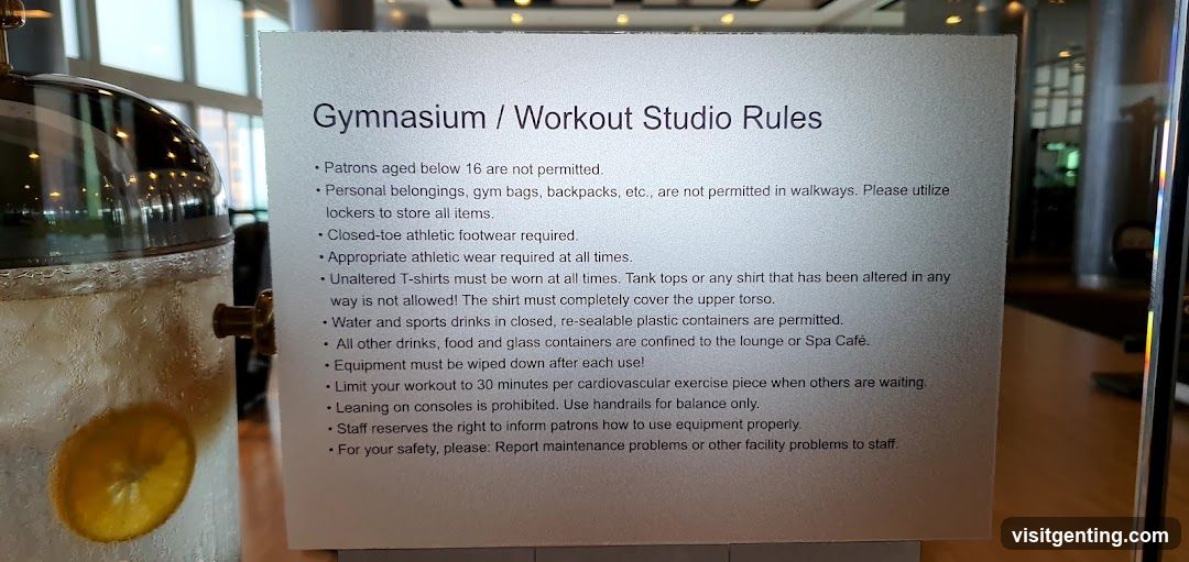 Gymnasium / Workout Studio Rules