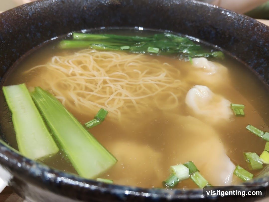 Noodle Soup in Ceramic Bowl