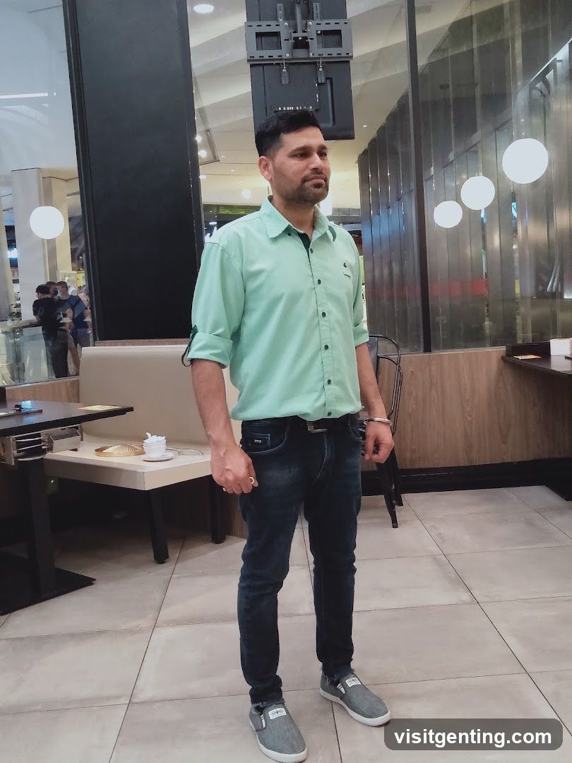 Man in a shopping mall interior