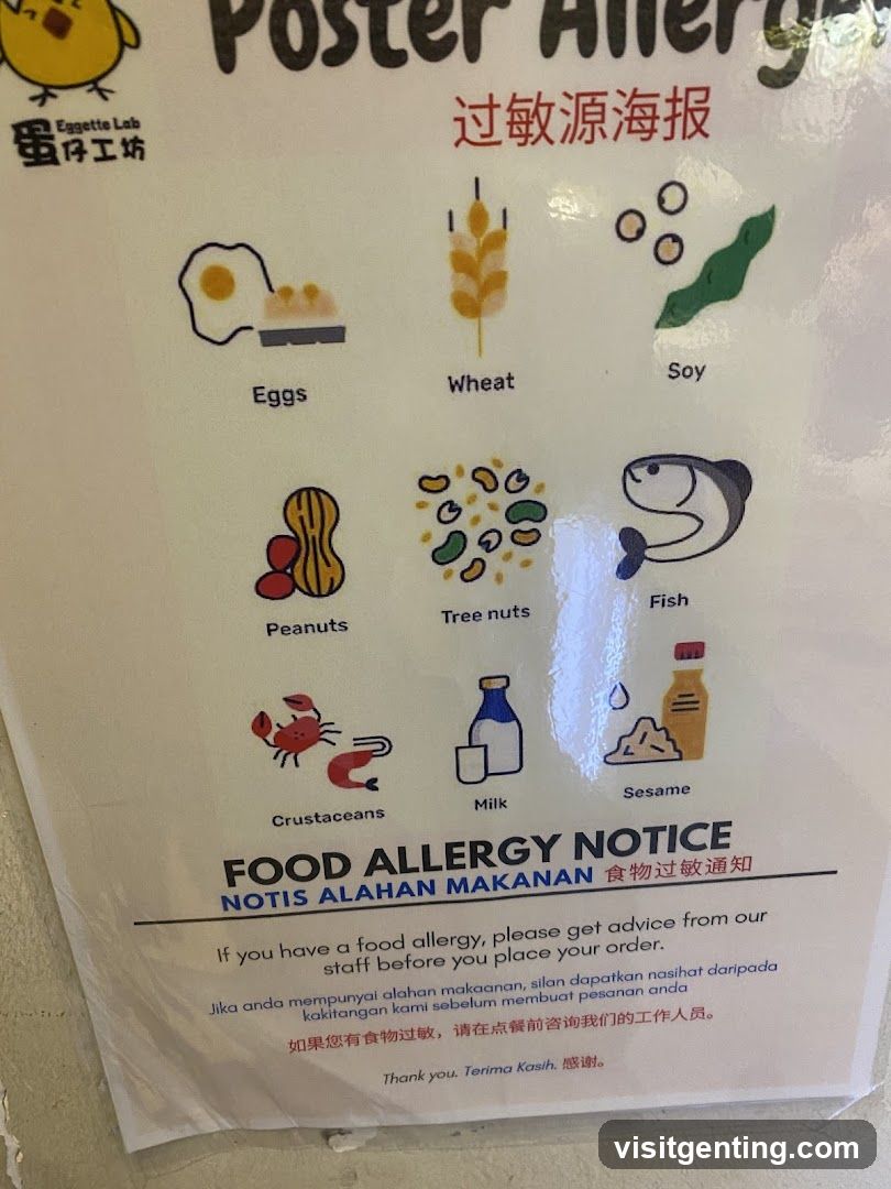 Food Allergy Notice Poster