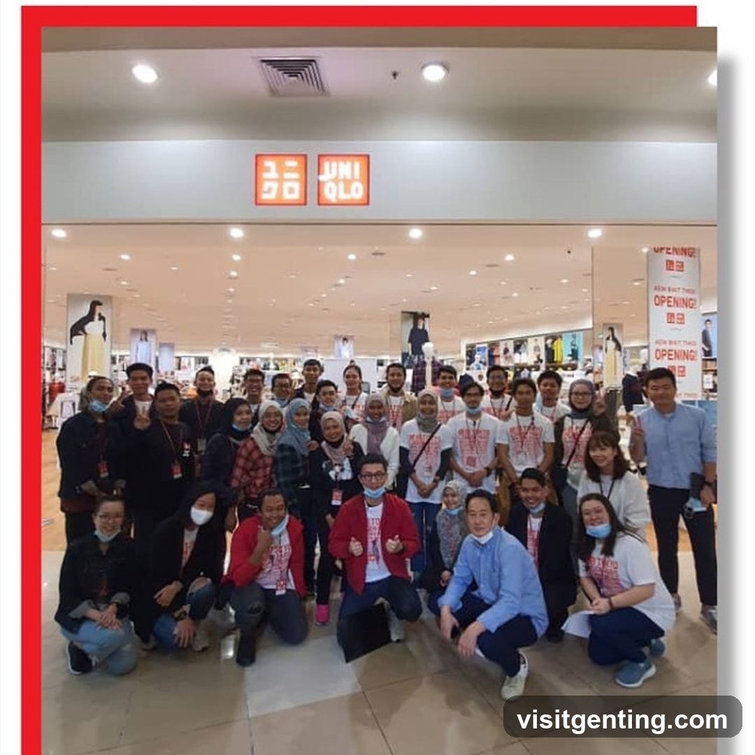 Group photo in front of Uniqlo store