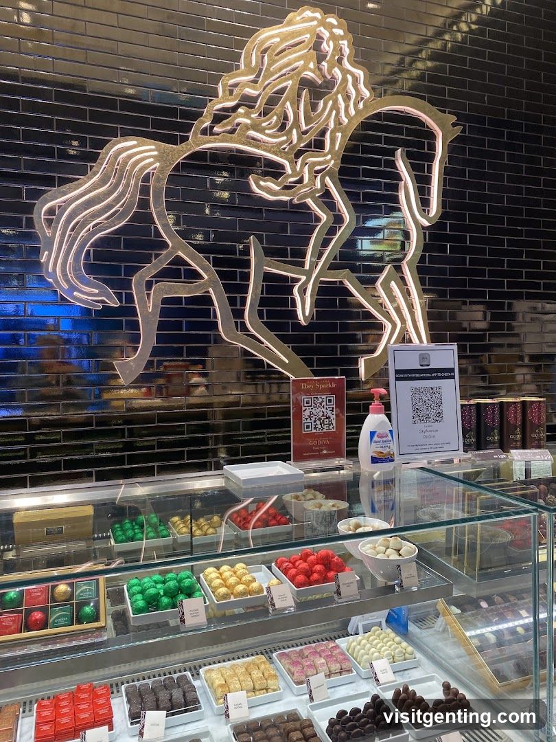 Chocolate Display with Neon Horse Art