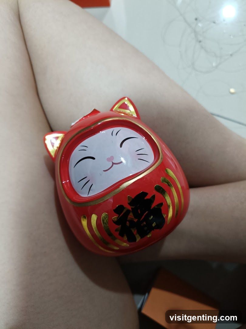 Red Lucky Cat Figurine