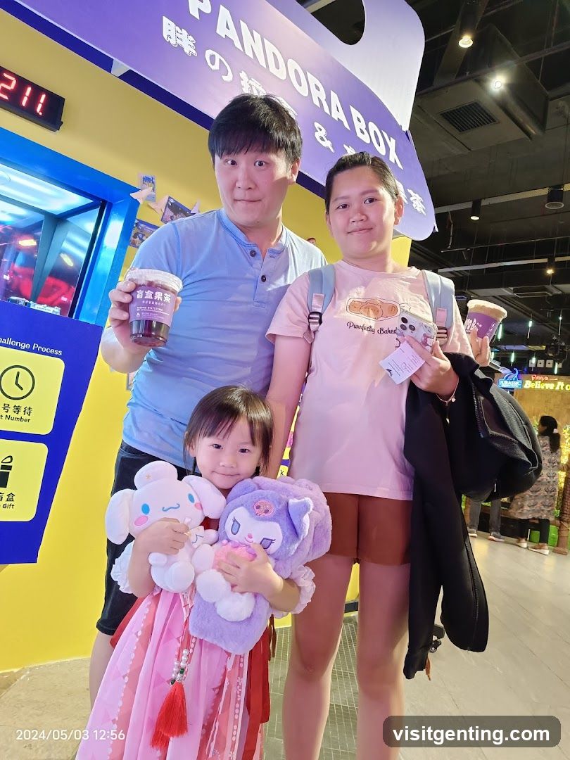 Family at indoor attraction