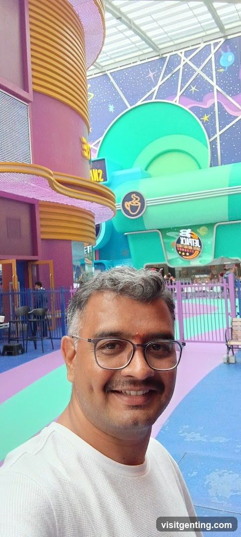 Man in amusement park