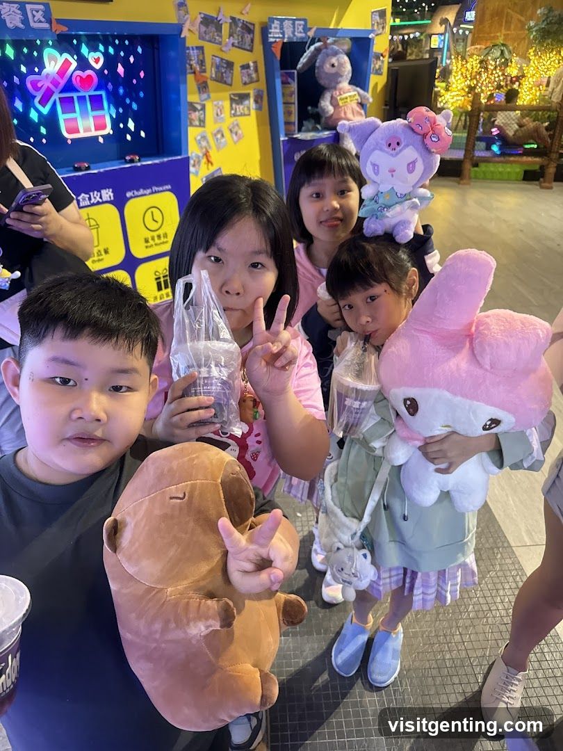 Group photo in indoor entertainment venue