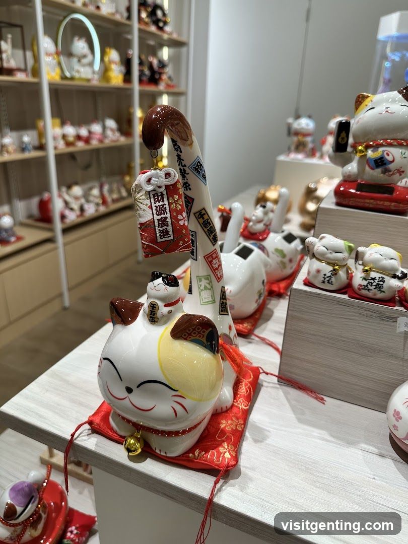 Cat figurines display