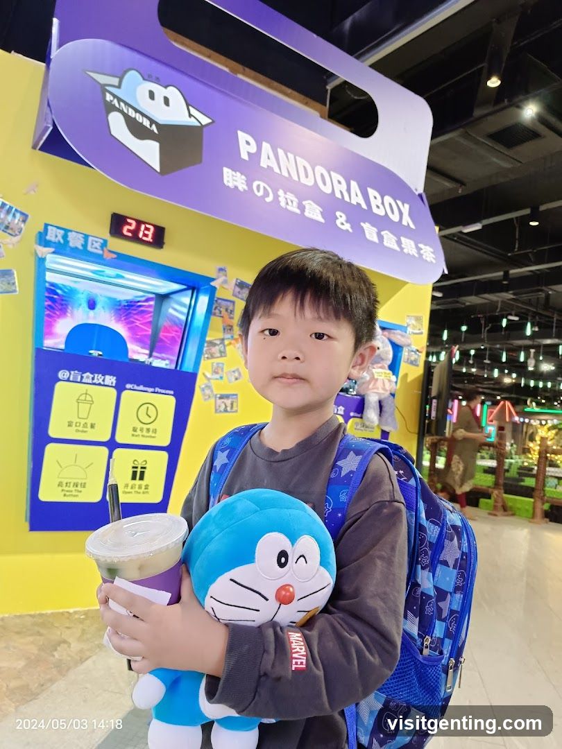 Child at Pandora Box store interior