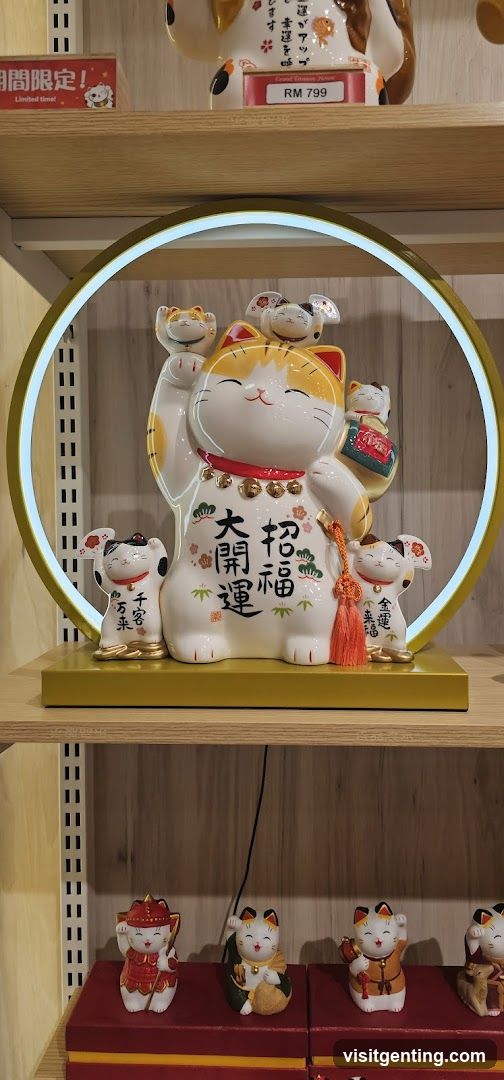 Cat figurines display