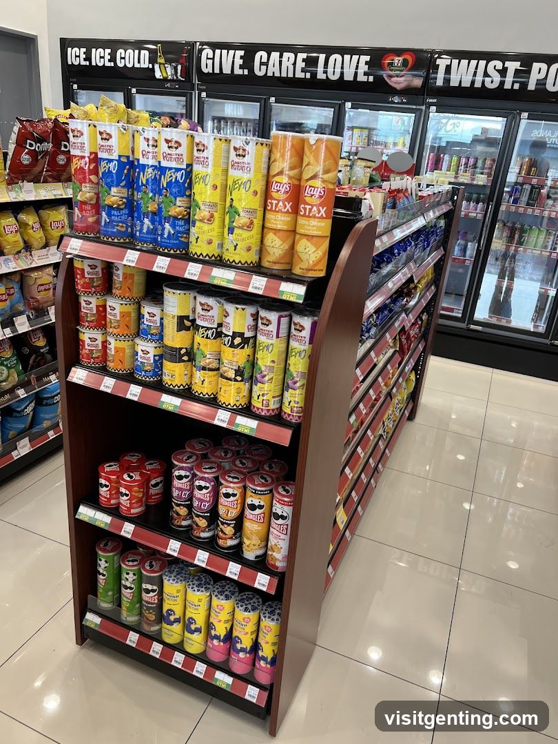 Snack aisle in retail store