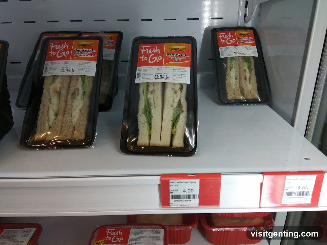 Store Refrigerated Shelf with Sandwiches