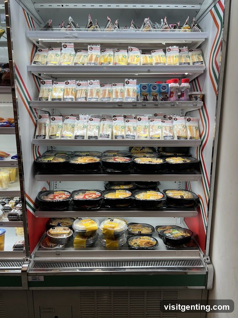 Refrigerated food display in store