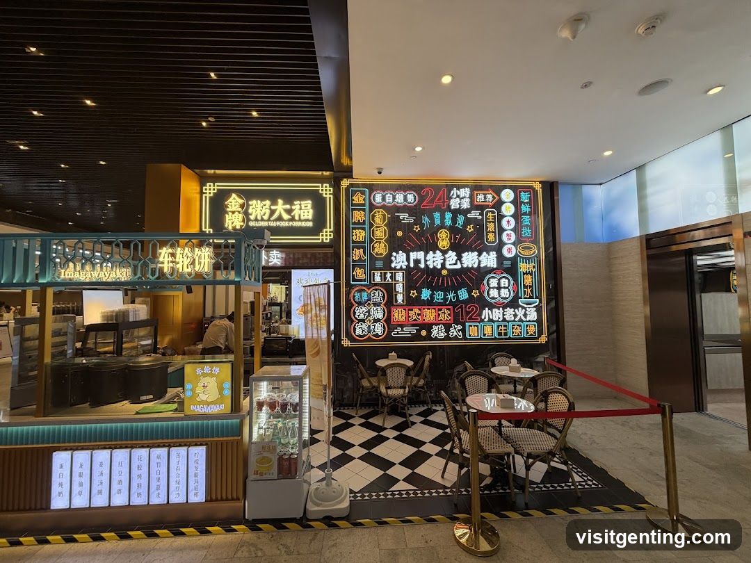 Interior food court with multiple vendors
