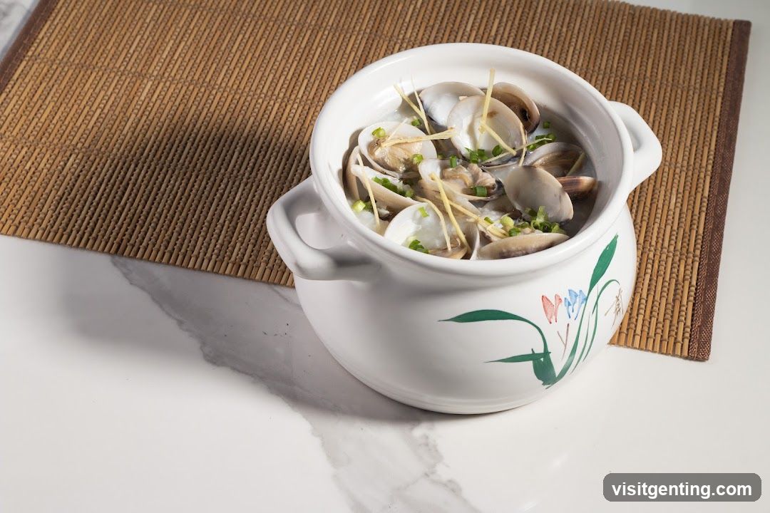Clams in a ceramic pot