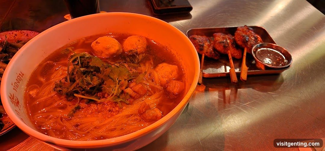 Food on a metallic table