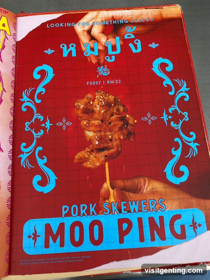 Pork Skewers Moo Ping Menu Page