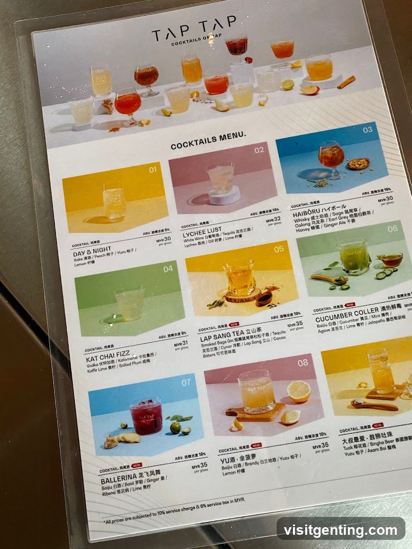 TAP TAP Cocktails Menu