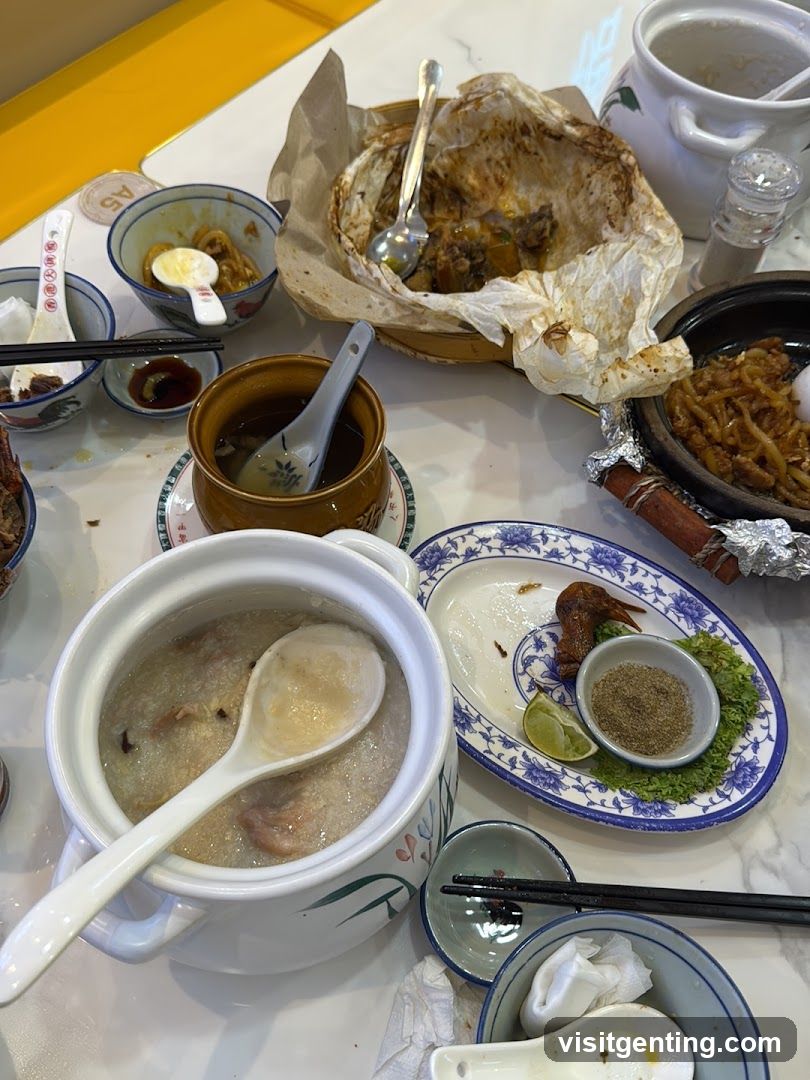 Dining Table with Food Remnants