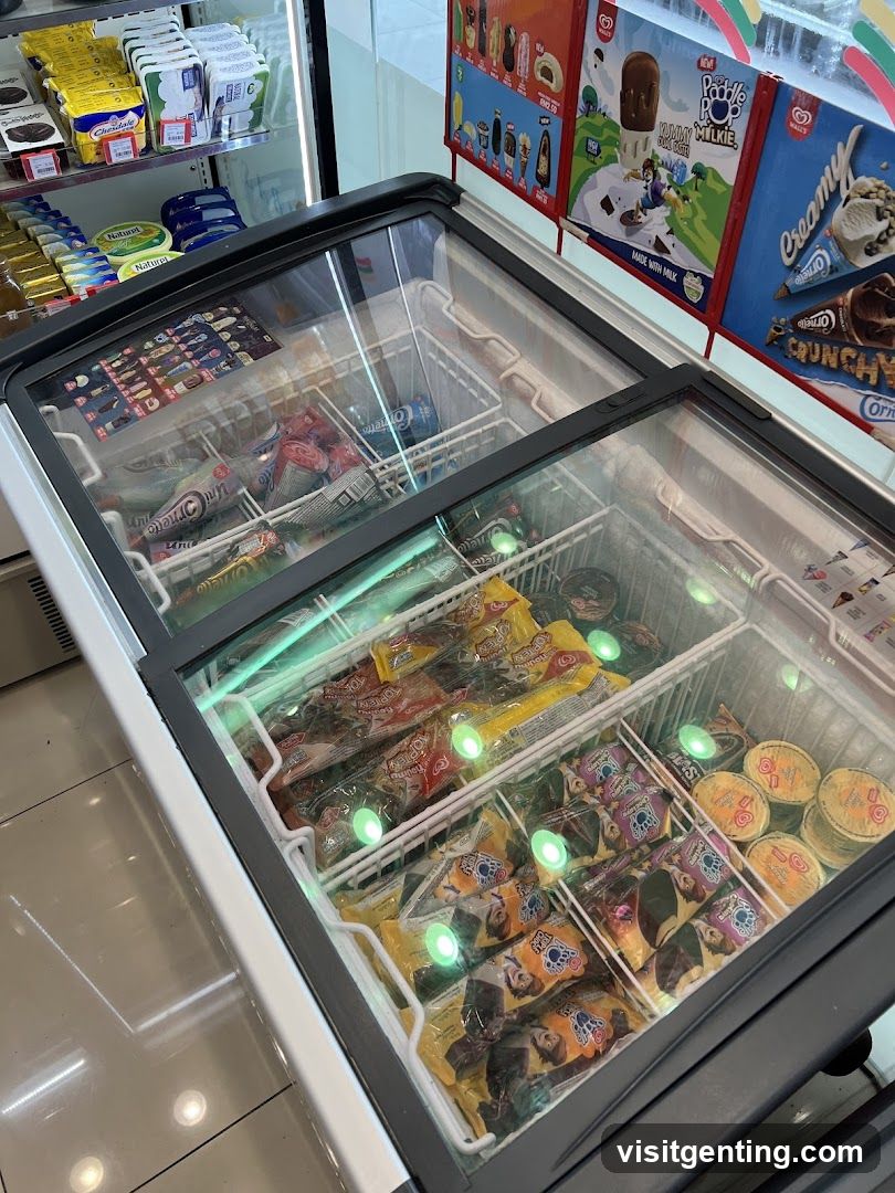 Frozen dessert display in store
