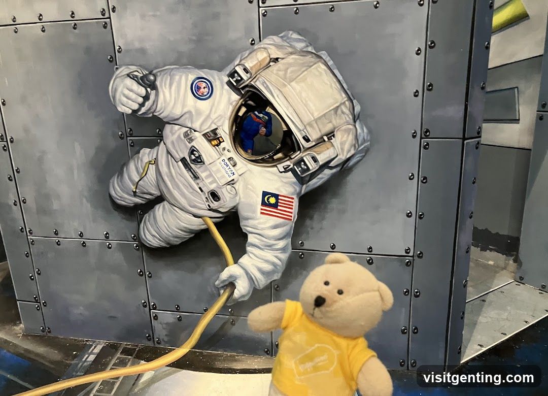 Astronaut mural with teddy bear