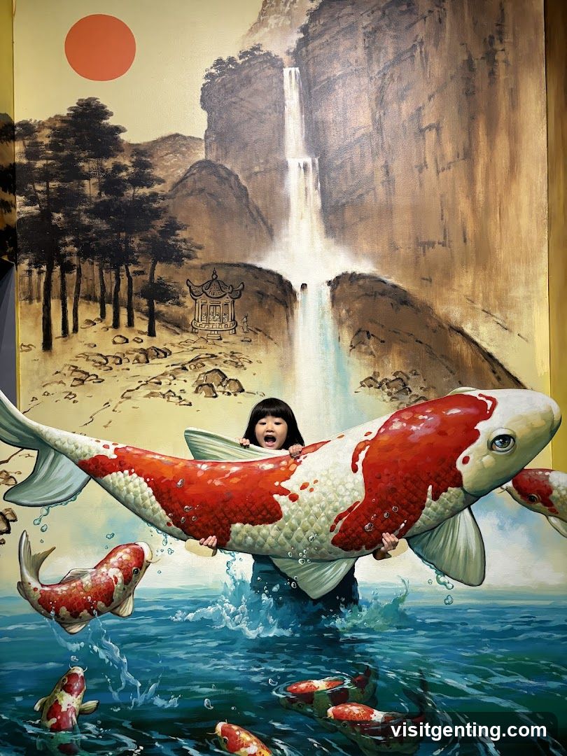 Child in 3D mural