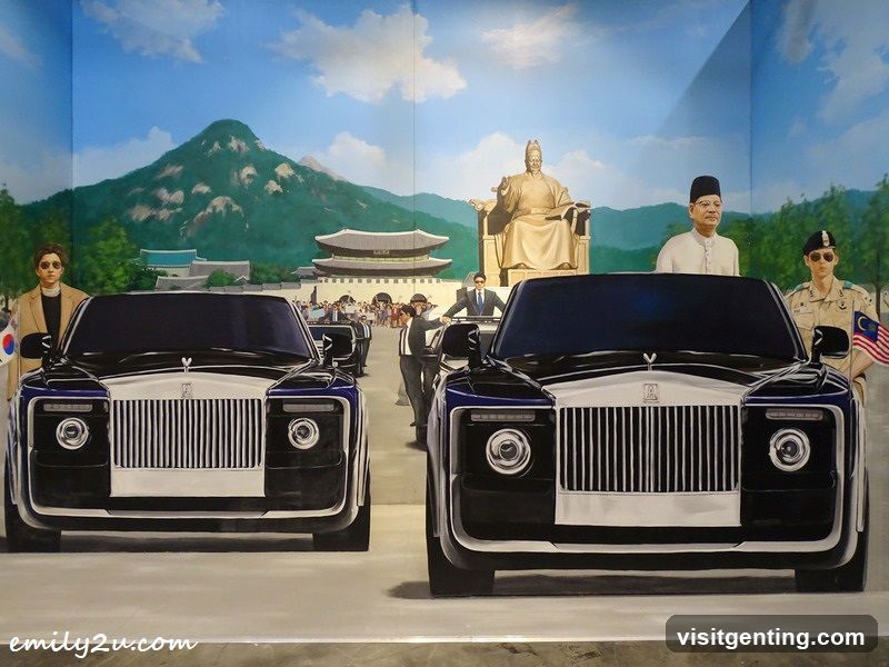 Mural Display with Luxury Cars