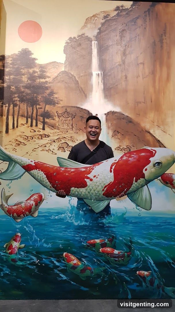 Man posing in front of mural