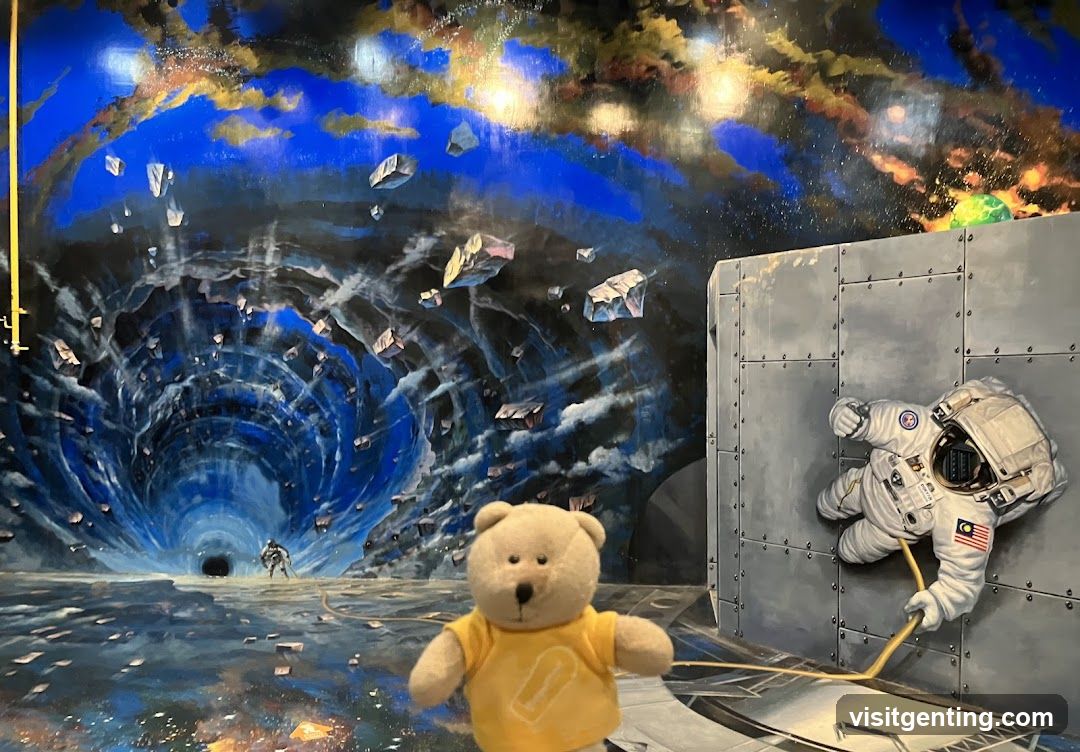 Interior Scene with Teddy Bear and Astronaut Display