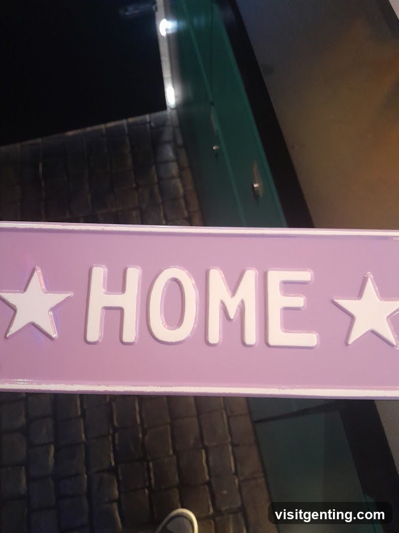 Purple 'HOME' Sign with Stars
