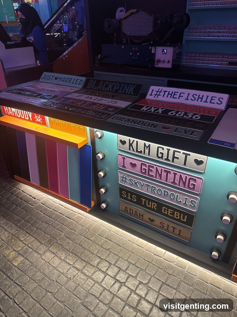 Interior display with personalized signs