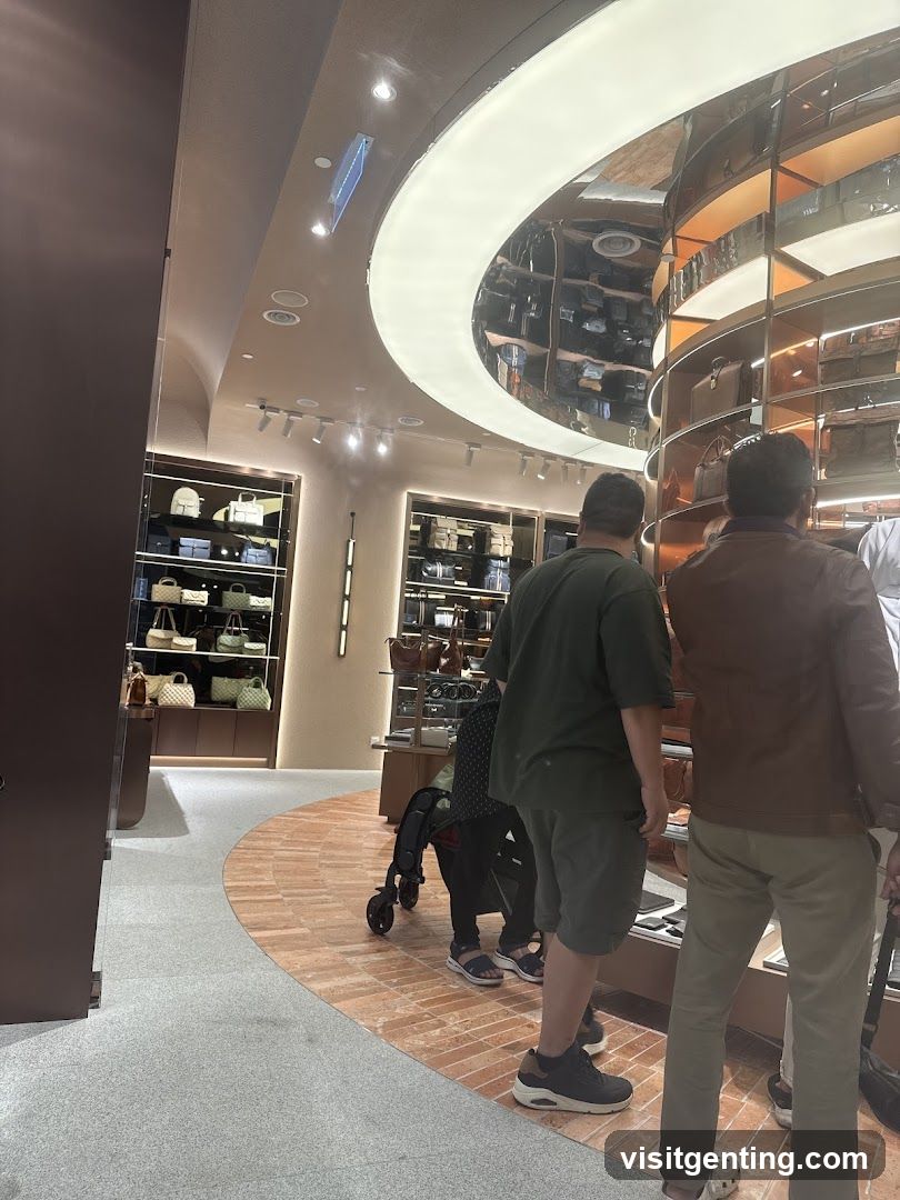 Interior of luxury goods store