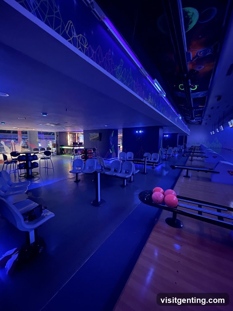 Bowling alley interior