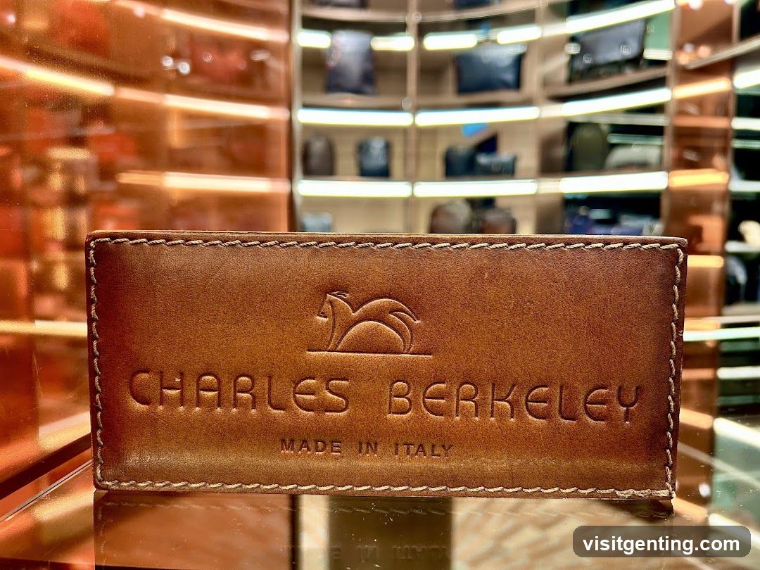 Charles Berkeley leather product display