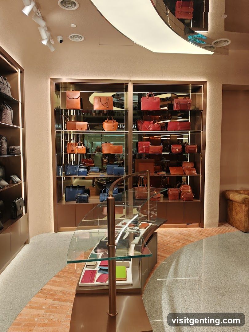 Interior of luxury goods store