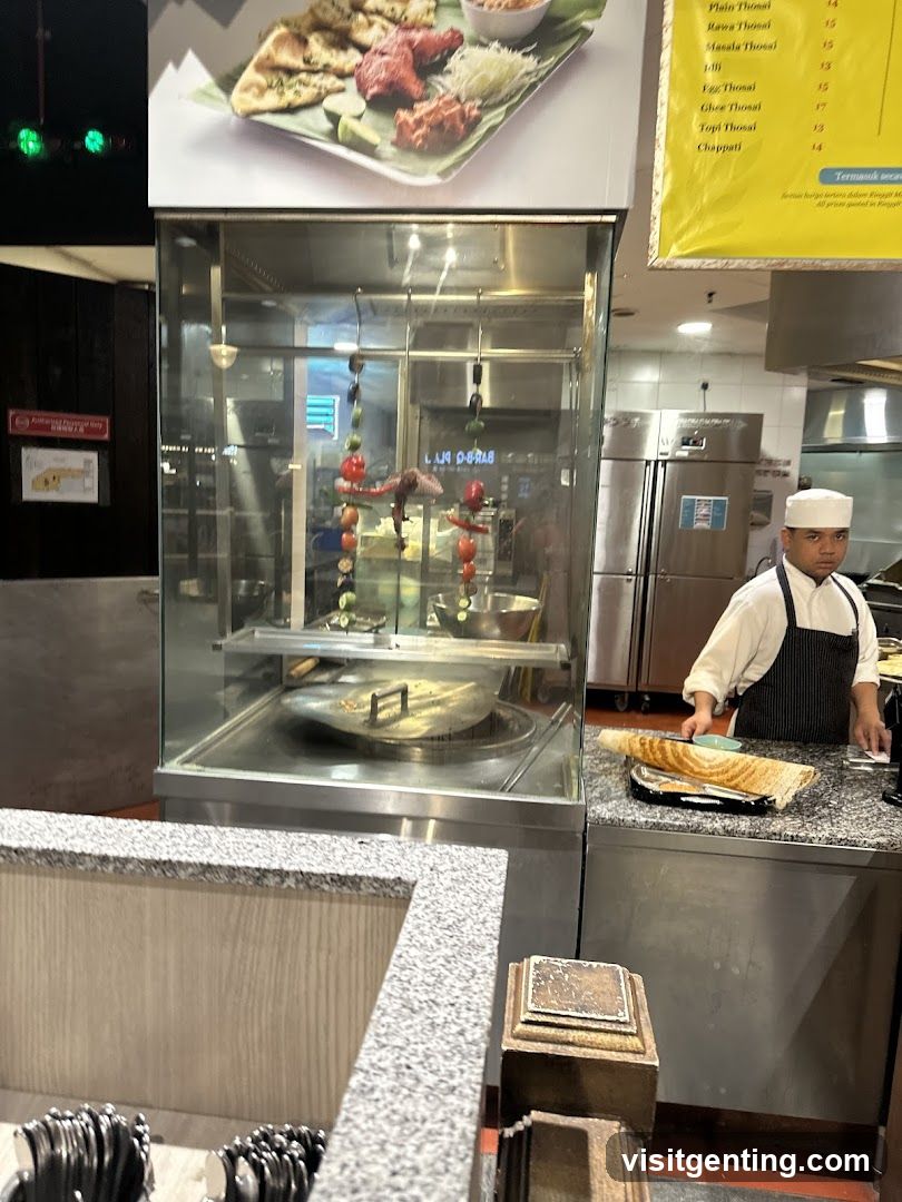 Restaurant Interior with Chef and Food Display