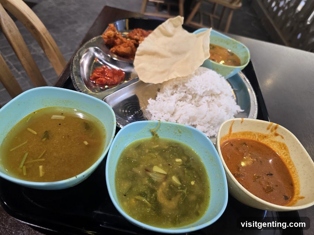 Indian meal served on tray