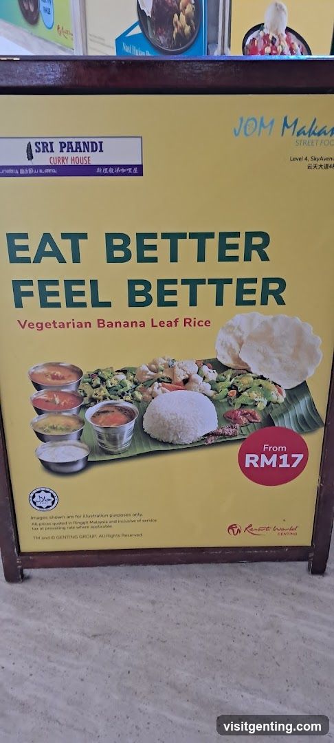 Vegetarian Banana Leaf Rice Advertisement
