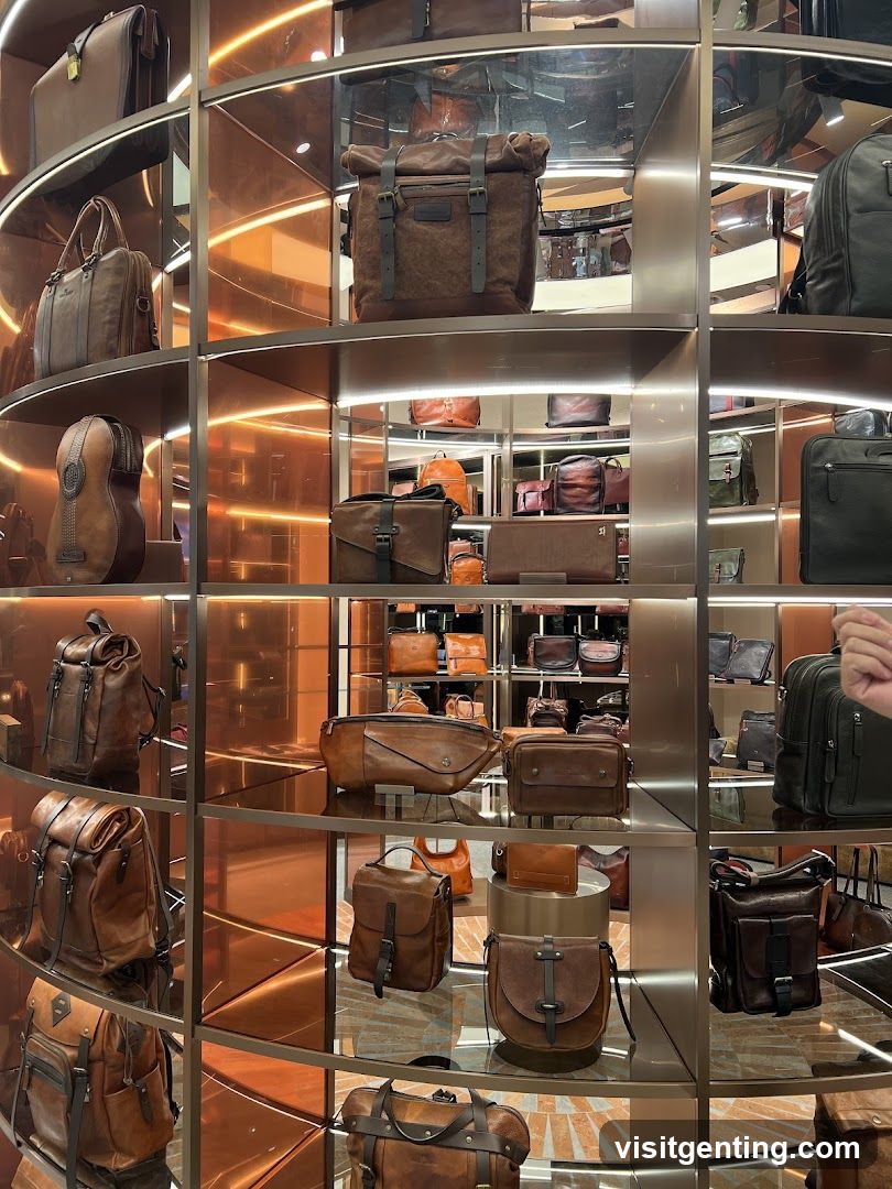 Interior Display of Leather Goods Store