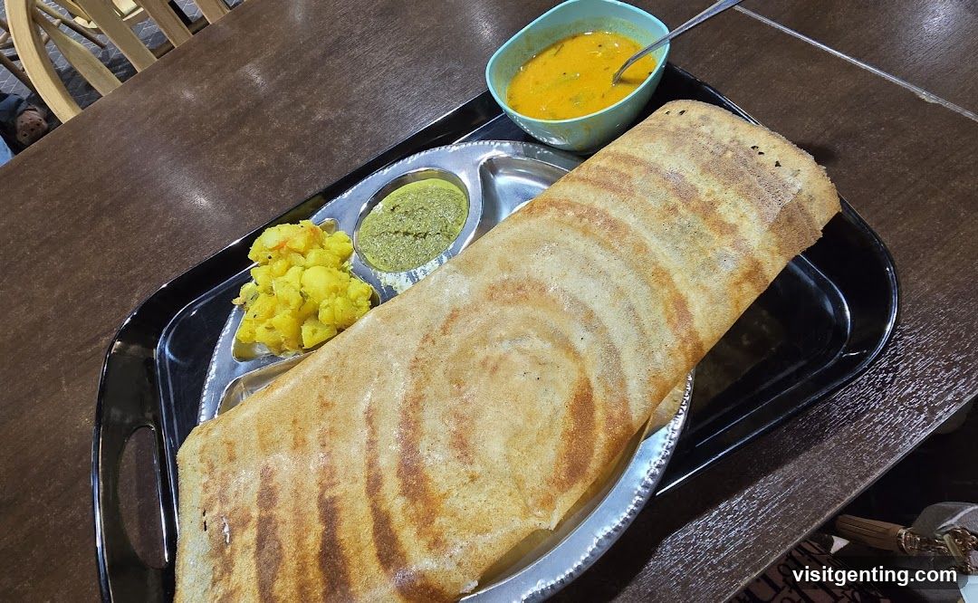 Dosa meal served on tray