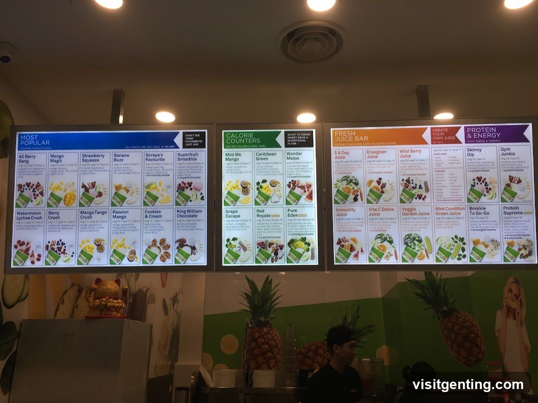 Juice Bar Menu Display
