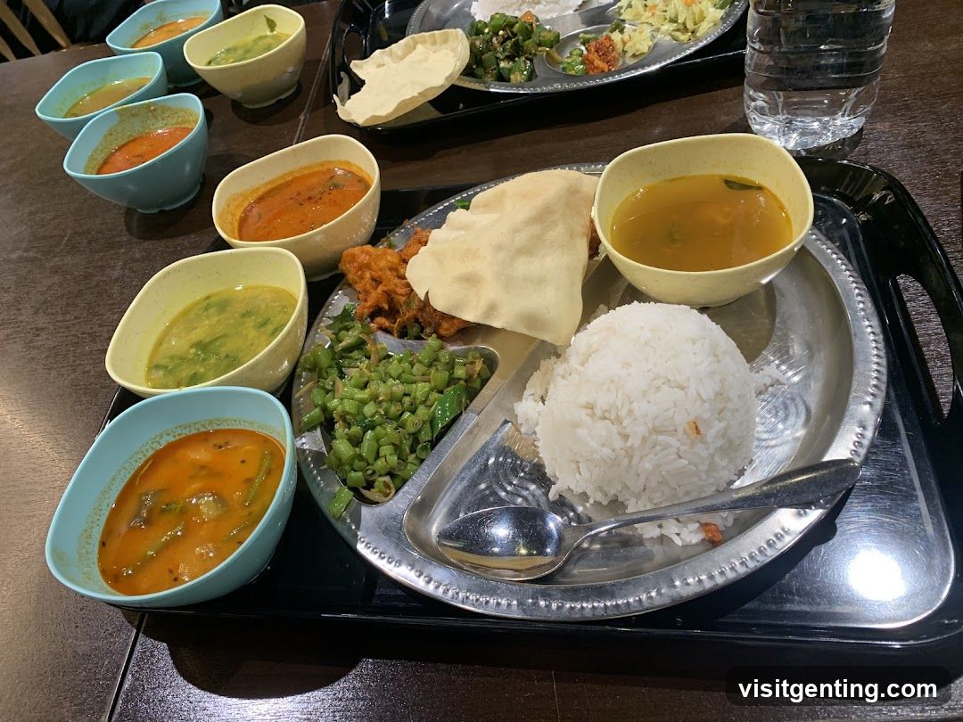 Indian meal served on tray