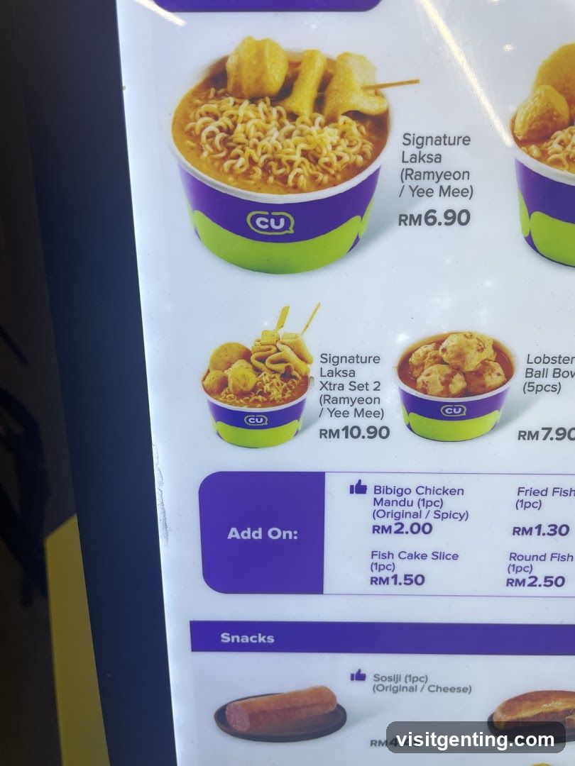 CU Signature Laksa Menu